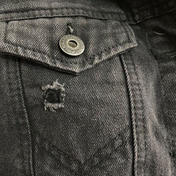 Highway Trucker Distressed Jean Jacket Size Large - Picture 3 of 11